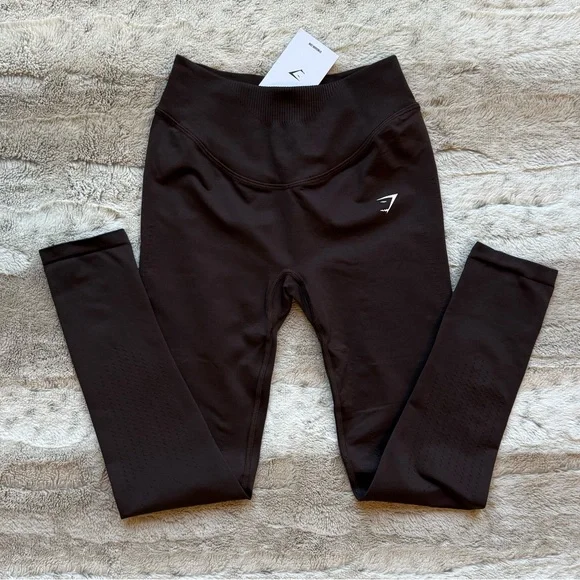NWT GYMSHARK Sweat Seamless Leggings in Shadow Brown Size XS - Picture 6 of 16
